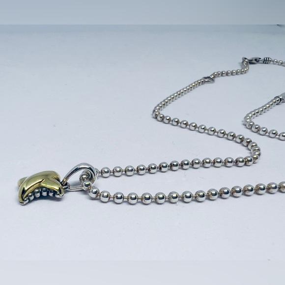 NWOT Lagos 18K Yellow Gold & Sterling Silver Embrace X Pendant Necklace, 16-18" - Picture 4 of 15